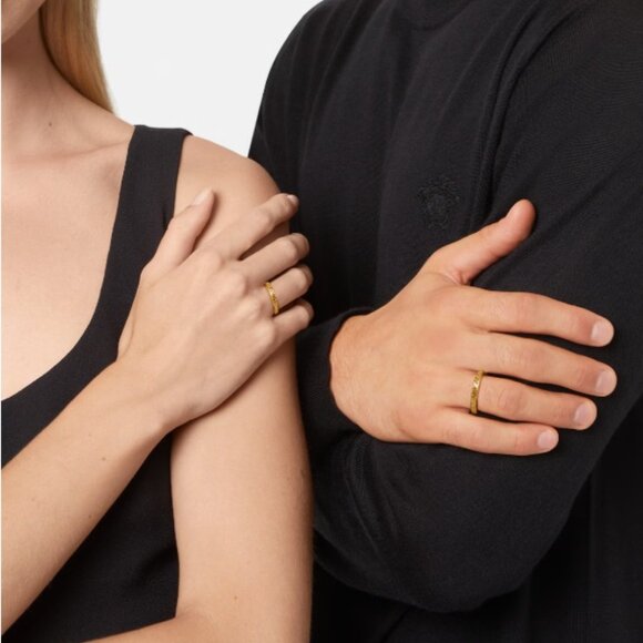 Versace Greca and Versace Logo Engraved on the Inner Band Ring Italy Sz 11 - Picture 3 of 3